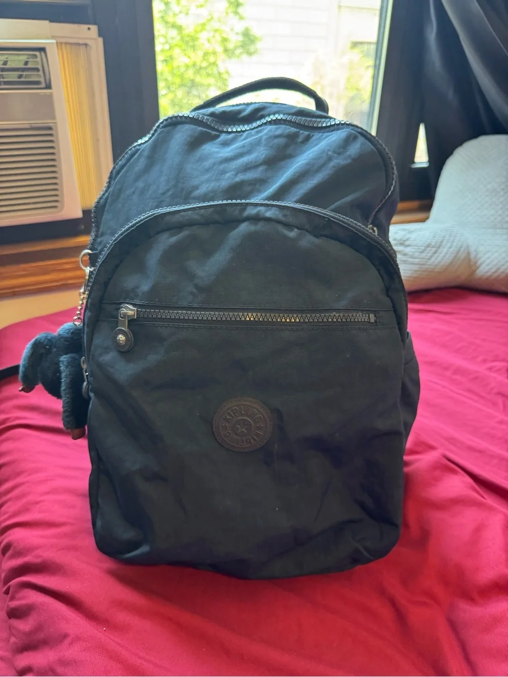 Kipling Black Men’s Backpack with Front Zip Pocket